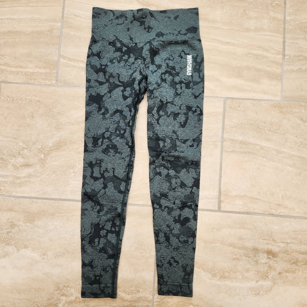 Gymshark Adapt Camo Leggings Obsidian Green XS